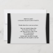 名前をカスタムする、虹の文字、花火の卒業生のパーティー 招待状 (裏面)