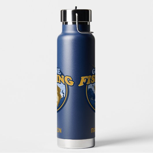 名前をカスタムする「行った魚釣り」 ウォーターボトル (左面)