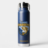 名前をカスタムする「行った魚釣り」 ウォーターボトル (正面)