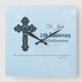 名前をカスタムする・記念日の叙勲、司祭 スクエア壁時計