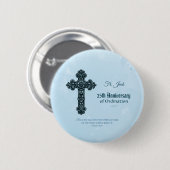 名前をカスタムする・記念日の叙勲、司祭 缶バッジ (正面&裏面)