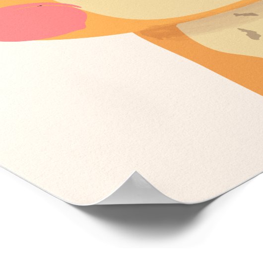 名前をカスタムする&誕生日かわいいタイガー漫画の動物 ポスター (角)