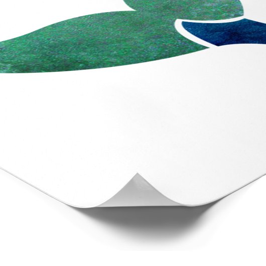 名前をカスタムする&誕生日かわいい人魚のトレーニング ポスター (角)