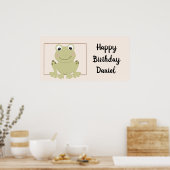 名前をカスタムする&誕生日カエル風刺動物 ポスター (キッチン)