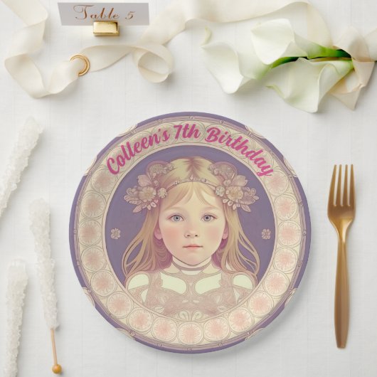 名前をカスタムする&誕生日ラウンド紙プレート ペーパープレート (ウェディング)