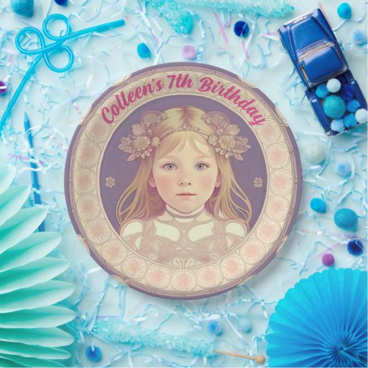 名前をカスタムする&誕生日ラウンド紙プレート ペーパープレート (パーティー)