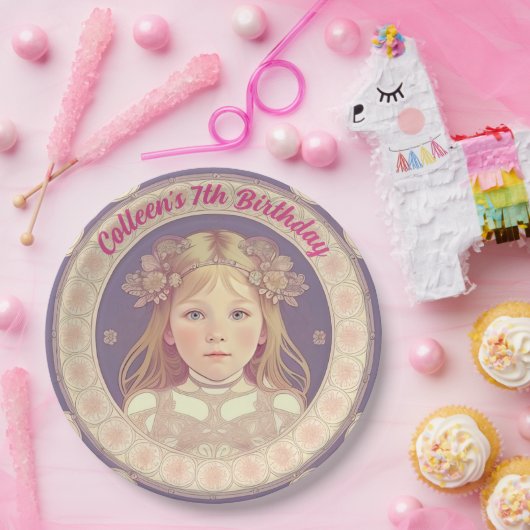 名前をカスタムする&誕生日ラウンド紙プレート ペーパープレート (パーティー)