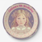 名前をカスタムする&誕生日ラウンド紙プレート ペーパープレート (正面)