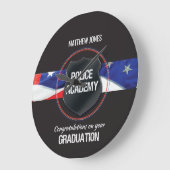 名前をカスタムする、警察学校卒業 ラージ壁時計 (傾斜)