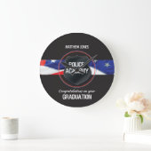 名前をカスタムする、警察学校卒業 ラージ壁時計 (ホーム)