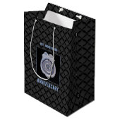 名前をカスタムする、警察署との記念日 ミディアムペーパーバッグ (正面アングル)