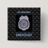 名前をカスタムする、警察署との記念日 缶バッジ (正面)