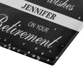 名前をカスタムする、退職祝いブラック カッティングボード (角)