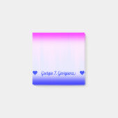 名前をカスタムする;青とマゼンタの縞模様 ポストイット (正面)