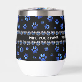 名前をカスタムする、青グリッター犬の足