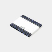 名前をカスタムする、青グリッター犬の足 ポストイット (アングル)