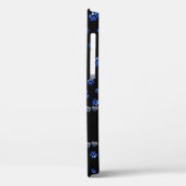 名前をカスタムする、青グリッター犬の足 Case-Mate iPhoneケース (裏面 / 左)