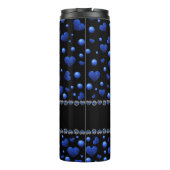 名前をカスタムする、青ハートグリッターパターン タンブラー (裏面)