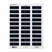 名前をカスタムする、青ハートグリッターパターン ラベル (フルシート)