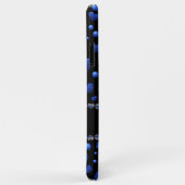 名前をカスタムする、青ハートグリッターパターン Case-Mate iPhoneケース (裏面/右)