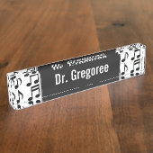 名前をカスタムする + 音符の机用ネームプレートの格子 デスクネームプレート (側面)