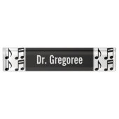 名前をカスタムする + 音符の机用ネームプレートの格子 デスクネームプレート (正面)