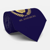 名前をカスタムする#1の先生のインディゴののどの金ゴールド ネクタイ (ロール)