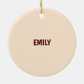 名前をカスタムする、1歳の誕生日、甘いピンクケーキ セラミックオーナメント (裏面)