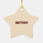 名前をカスタムする、1歳の誕生日、甘いブルーケーキ セラミックオーナメント (裏面)