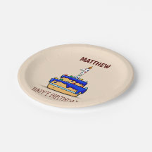 名前をカスタムする、1歳の誕生日、甘いブルーケーキ