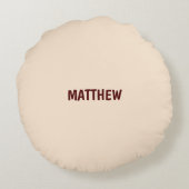 名前をカスタムする、1歳の誕生日、甘いブルーケーキ ラウンドクッション (裏面)