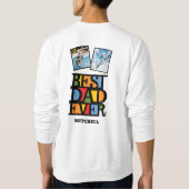 名前をカスタムする&2枚の写真最高のパパEVER スウェットシャツ (裏面)