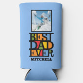 名前をカスタムする&2枚の写真最高のパパEVER スリム缶クーラー (正面)