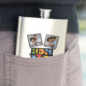 名前をカスタムする&2枚の写真最高のパパEVER フラスク (インサイチュ)