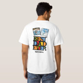 名前をカスタムする&2枚の写真最高のパパEVER Tシャツ (裏面フル)