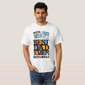 名前をカスタムする&2枚の写真最高のパパEVER Tシャツ (正面フル)