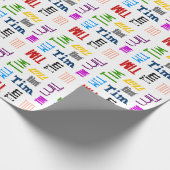 名前をカスタムする(3つの手紙) ラッピングペーパー (角)