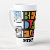 名前をカスタムする&4枚の写真最高のパパEVER カフェラテマグ (左アングル)