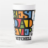 名前をカスタムする&4枚の写真最高のパパEVER カフェラテマグ (正面)