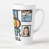 名前をカスタムする&4枚の写真最高のパパEVER カフェラテマグ (右)