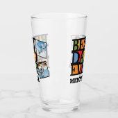 名前をカスタムする&4枚の写真最高のパパEVER タンブラーグラス (左)