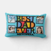 名前をカスタムする&4枚の写真最高のパパEVER ランバークッション (裏面)