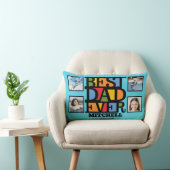 名前をカスタムする&4枚の写真最高のパパEVER ランバークッション (椅子)