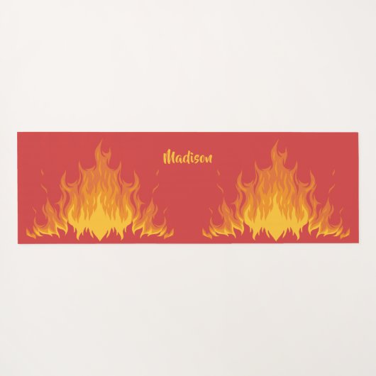 名前をカスタムする「FIRE」両面ヨガマット ヨガマット (裏面(横))