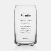 名前をカスタムする「No nin」フィンランド語ことわざ定義 ガラス缶 (裏面)