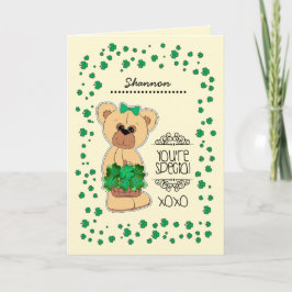 名前をカスタムする | Teddy Bear St. Patrick's Day カード