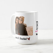 名前をカスタムするBFFフ最高のレンズフォアーバー写真 コーヒーマグカップ (正面左)