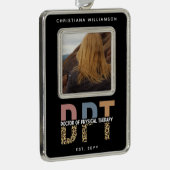 名前をカスタムするDPTドクターオブフィジカルセラピー写真 シルバープレートフレームオーナメント (右)