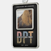 名前をカスタムするDPTドクターオブフィジカルセラピー写真 シルバープレートフレームオーナメント (左)