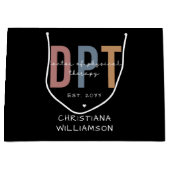 名前をカスタムするDPTドクターオブフィジカルセラピー ラージペーパーバッグ (正面)